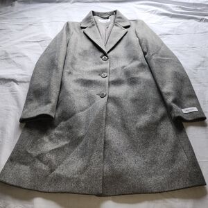 Calvin Klein Women's Single Breasted Peacoat Gray Size Large Is Used